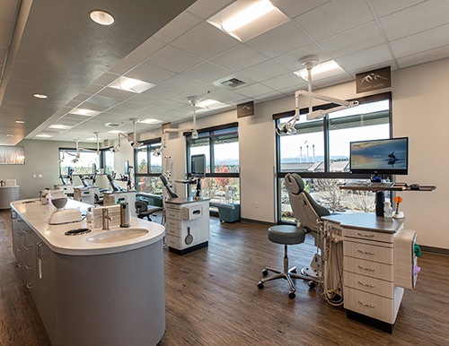 Row of Orthodontic treatment chairs